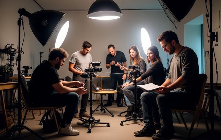 Claremont Visuals creative team at work in studio